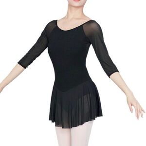 Black Ballet Leotard with Skirt